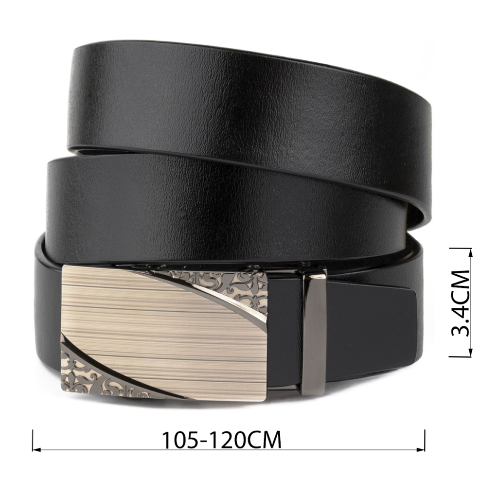 Ремінь Vintage З автоматичною пряжкою з візерунком Чорний (20251) - зображення 3