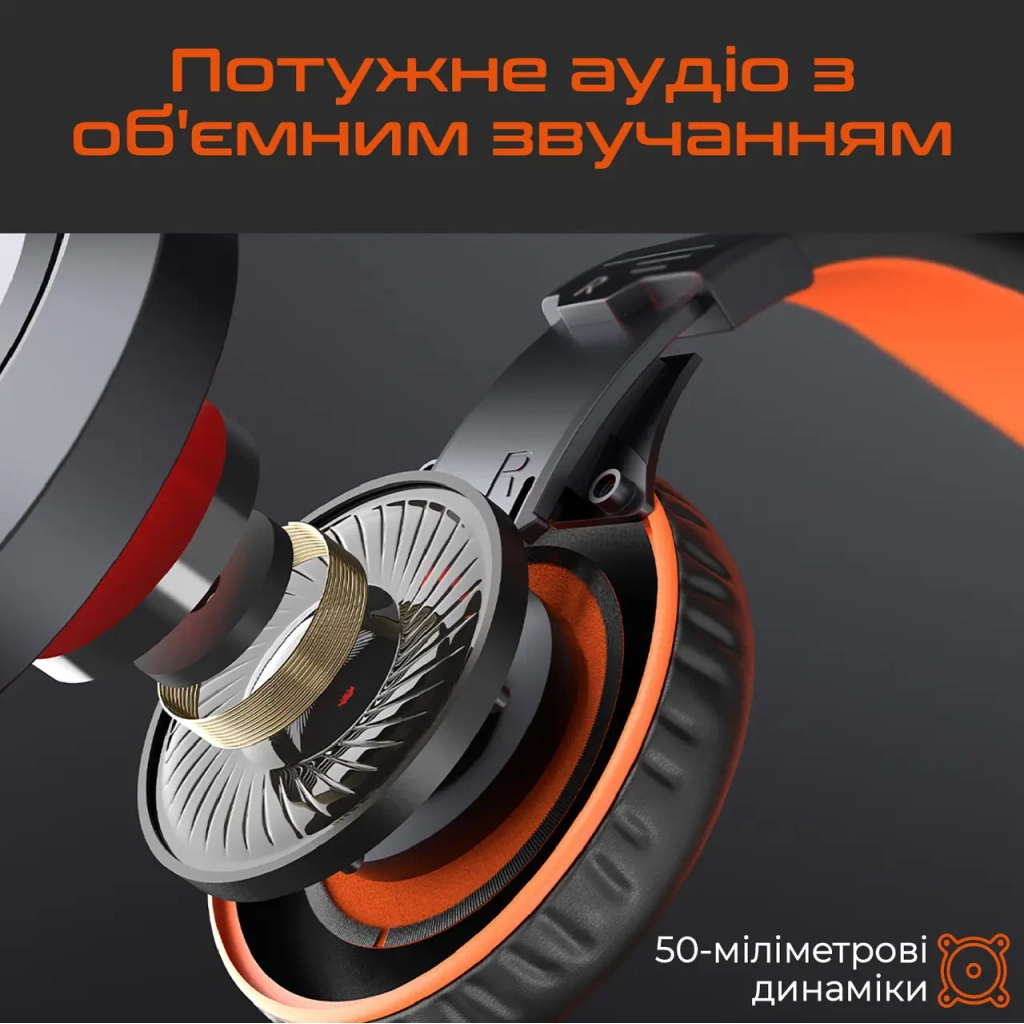 Навушники Meetion HP021 Black/Orange (MT-HP021-A) - зображення 3
