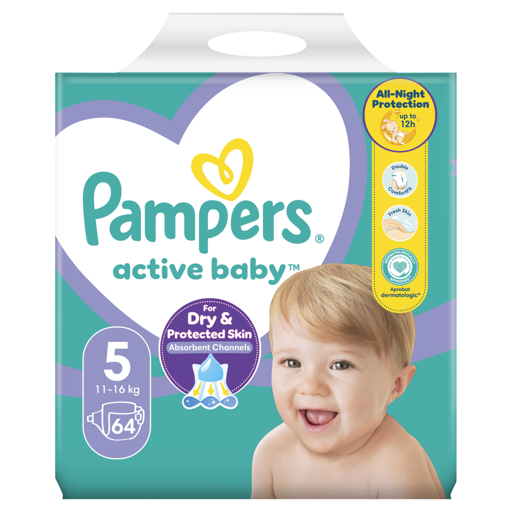 Підгузки Pampers Active Baby Junior Размер 5 (11-16 кг) 64 шт (8001090949974) - зображення 2