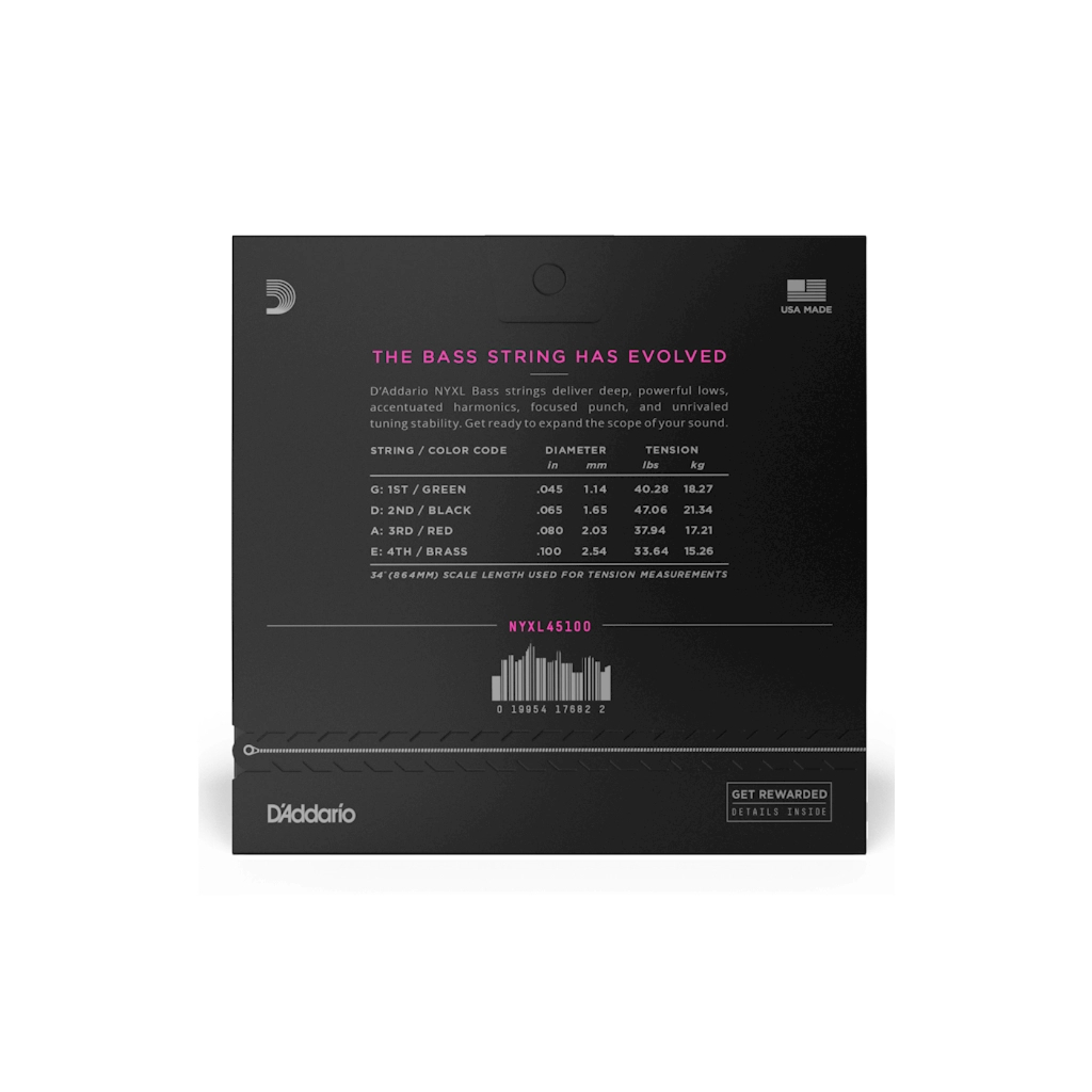 Струни для гітари D'Addario NYXL Bass Regular Light (45-100) (NYXL45100) - зображення 3