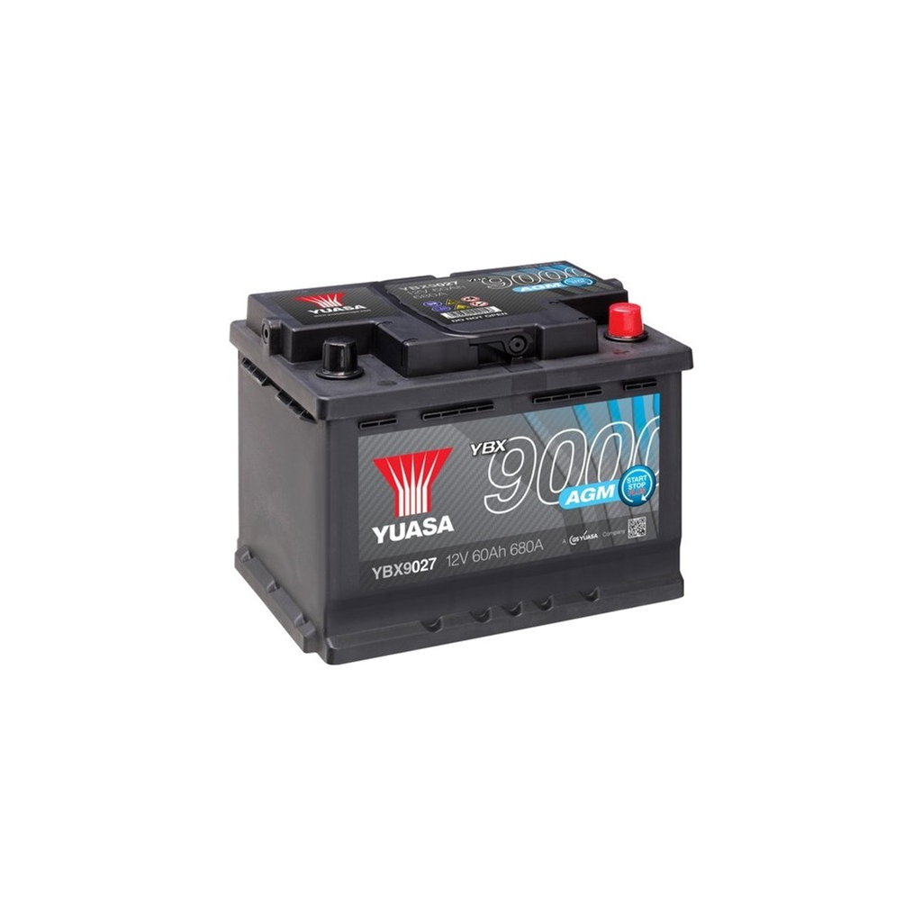Акумулятор автомобільний Yuasa 12V 60Ah AGM Start Stop Plus Battery (YBX9027) - зображення 1