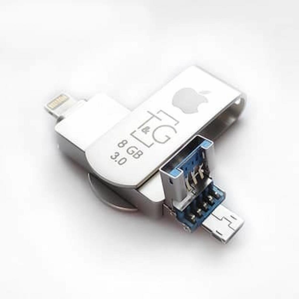 USB флеш накопичувач T&G 8GB 007 Metal Black USB 3.0/Lightning (TG007IOS-8G3) - зображення 3