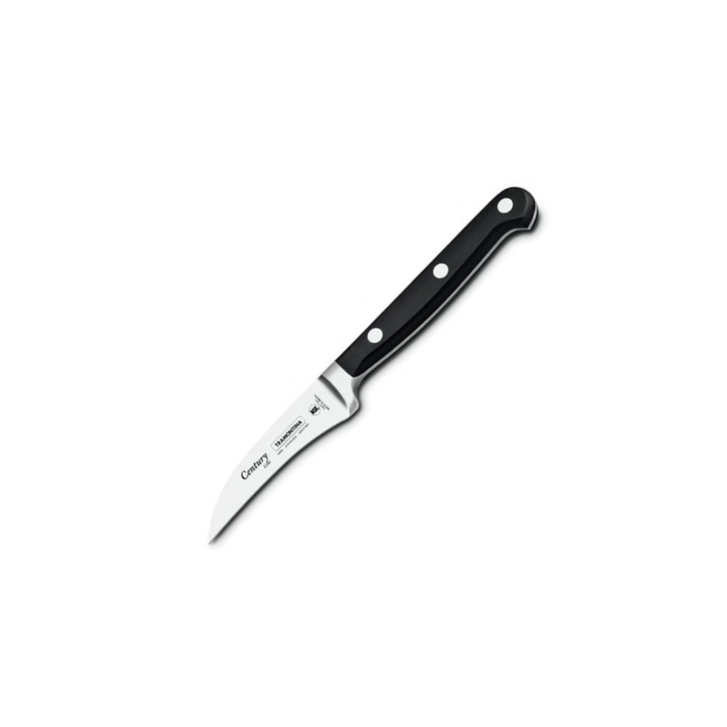 Кухонний ніж Tramontina Century для чищення овочів 76 мм, загнутий Black (24001/103) - зображення 1
