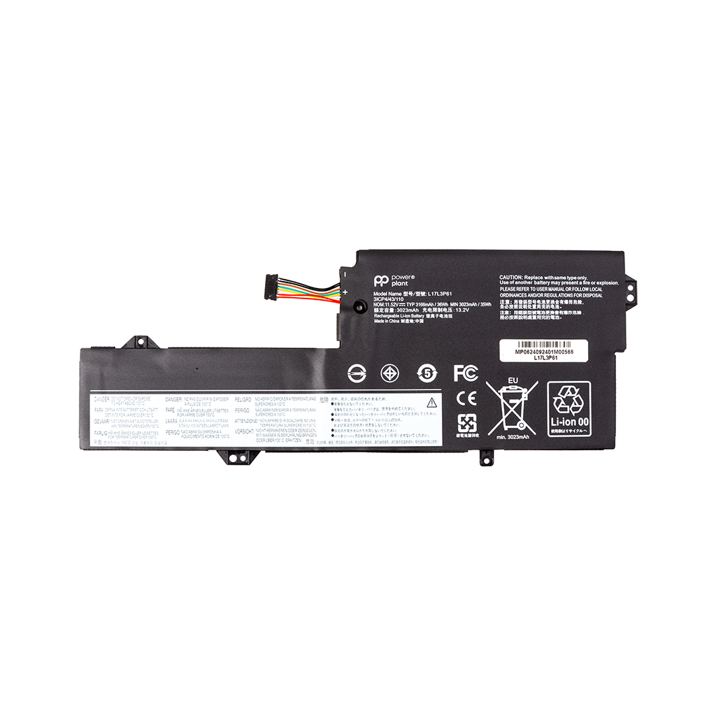 Акумулятор до ноутбука LENOVO Ideapad Yoga 720-12IKB (L17L3P61) 11.52V 3166mAh PowerPlant (NB482535) - зображення 1