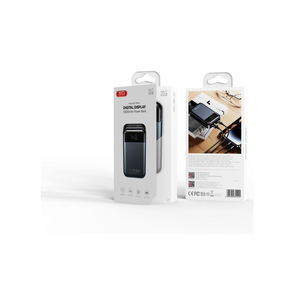 Батарея універсальна XO 10000mAh, PD/30W, QC/22.5W, PPS/33W, black (PR232_Black) - зображення 5
