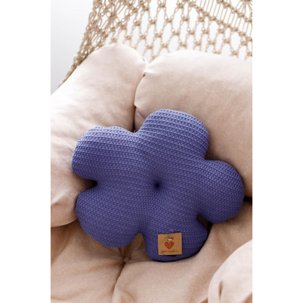 Подушка Прованс в'язана декоративна Квіточка 40 см Волошкова (033716) - изображение 2