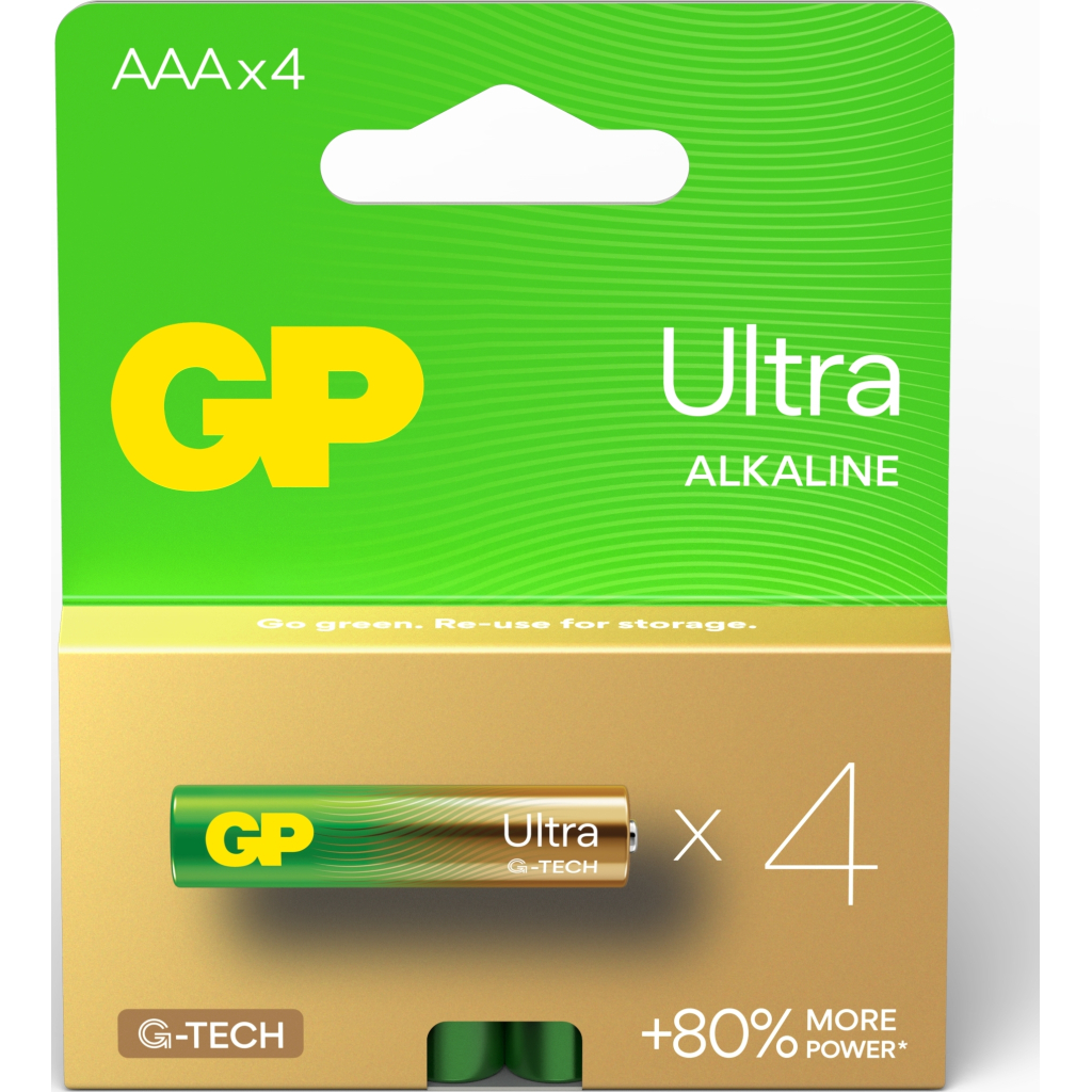 Батарейка Gp AAA LR03 Ultra Alkaline * 4 (24AU21-SB4 / 4891199218255) - зображення 2