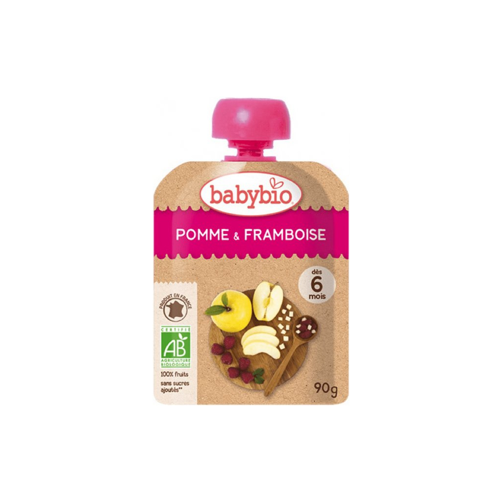 Дитяче пюре BabyBio органічне з яблука та малини 90 г (3288130540161) - зображення 1