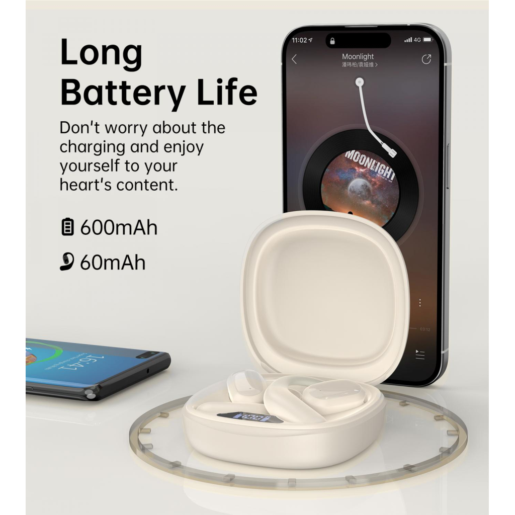 Навушники Choetech Open-ear з LED дисплеєм Beige (BH-T25-SK) - зображення 3