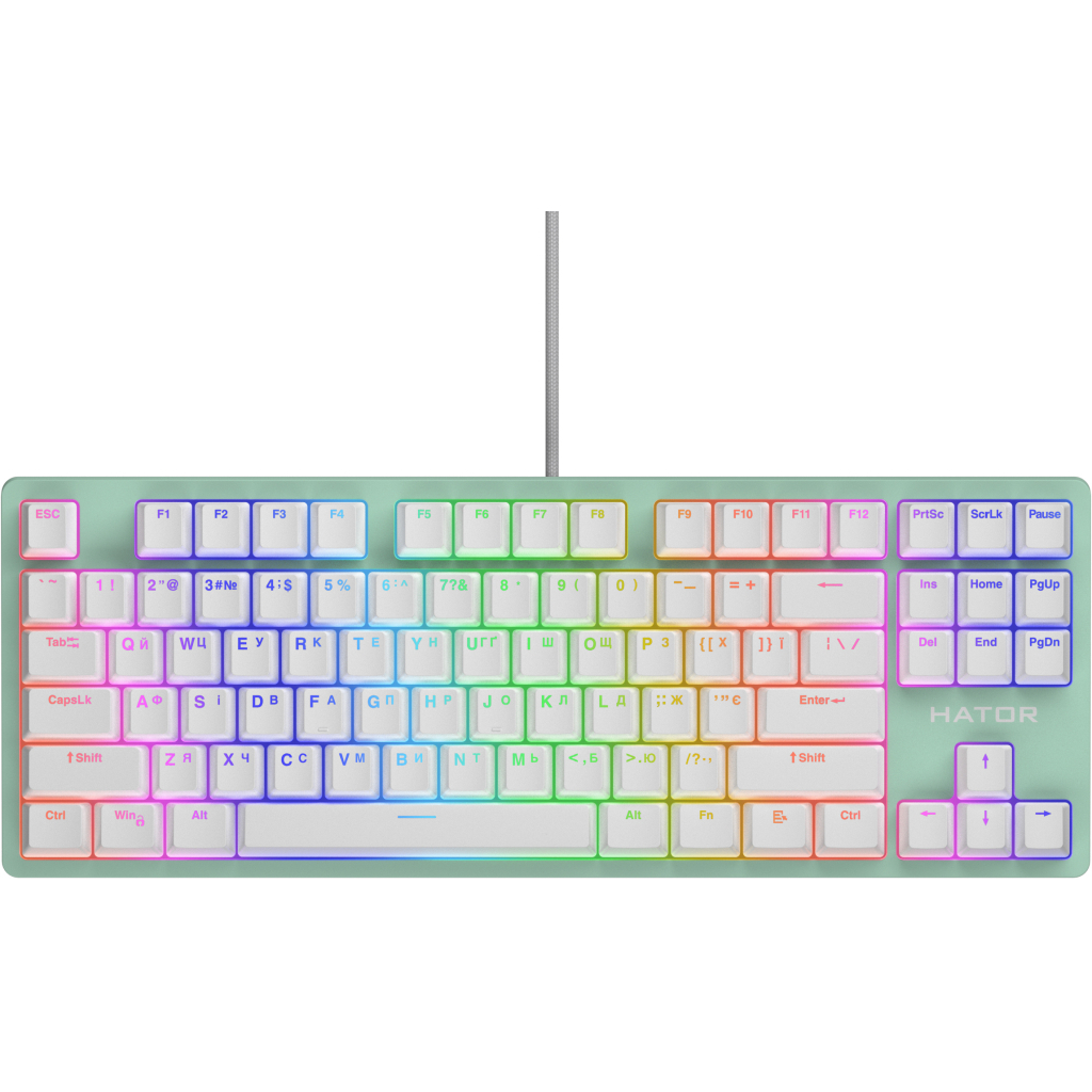 Клавіатура Hator Rockfall 2 Mecha TKL Orange USB Mint (HTK-723) - зображення 1