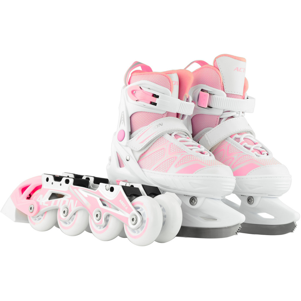 Роликові ковзани Action 2 в 1 Riply Рожеві 33-36 (153B5/2IN1PINK33-36) - зображення 2