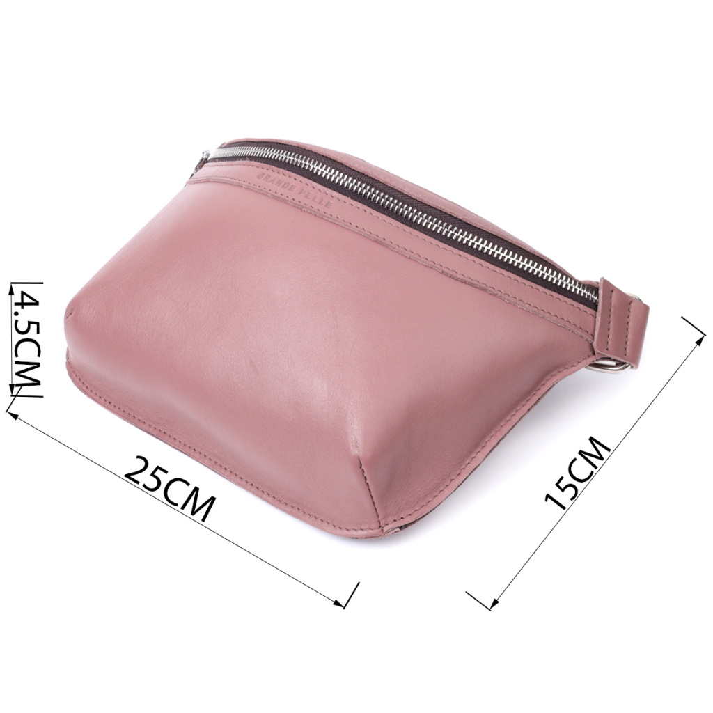 Сумка Grande Pelle Бананка з натуральної шкіри Бежева (22816) - зображення 3