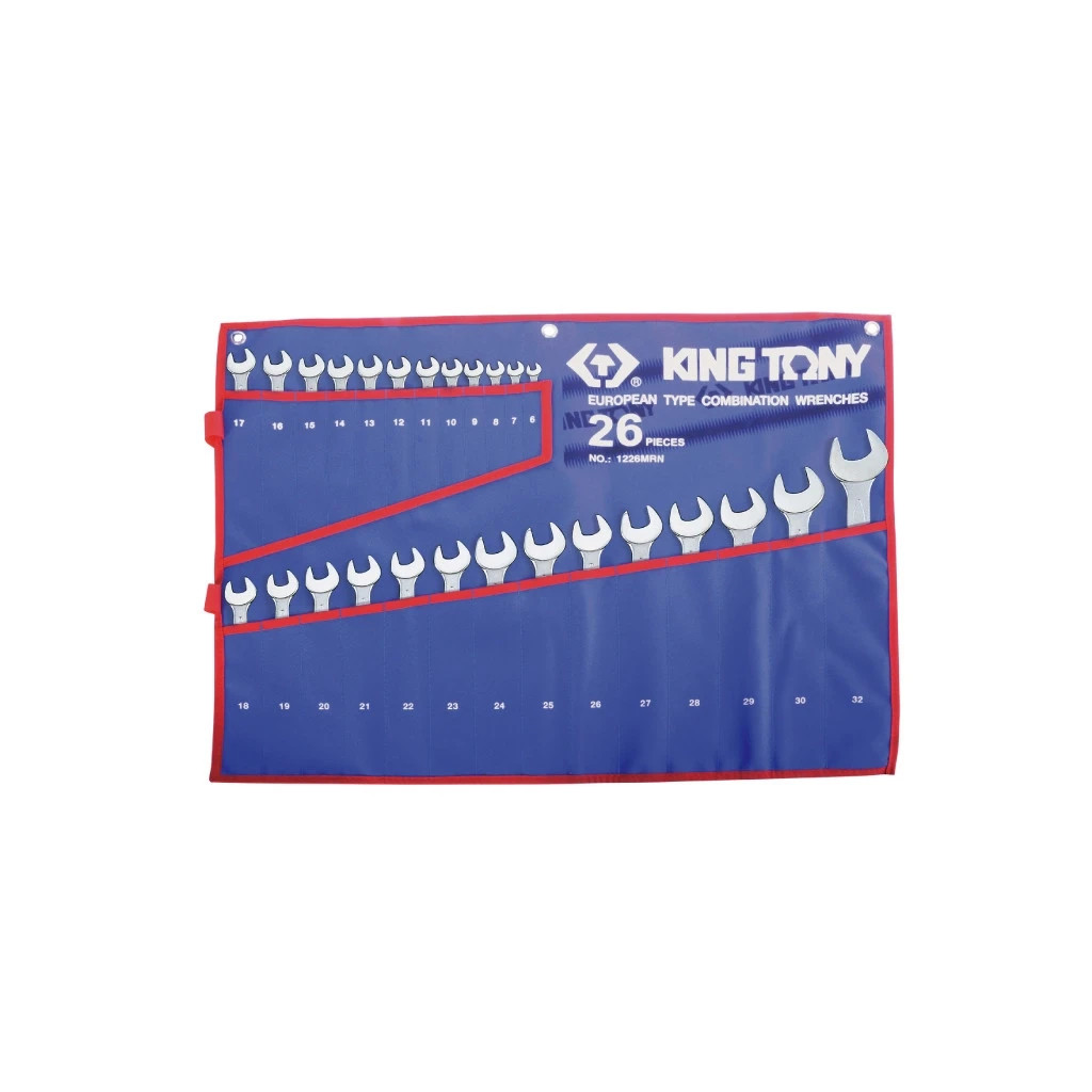 Ключ KING TONY ріжково-накидний 26 шт. 6 - 32 мм (1226MRN) - зображення 1