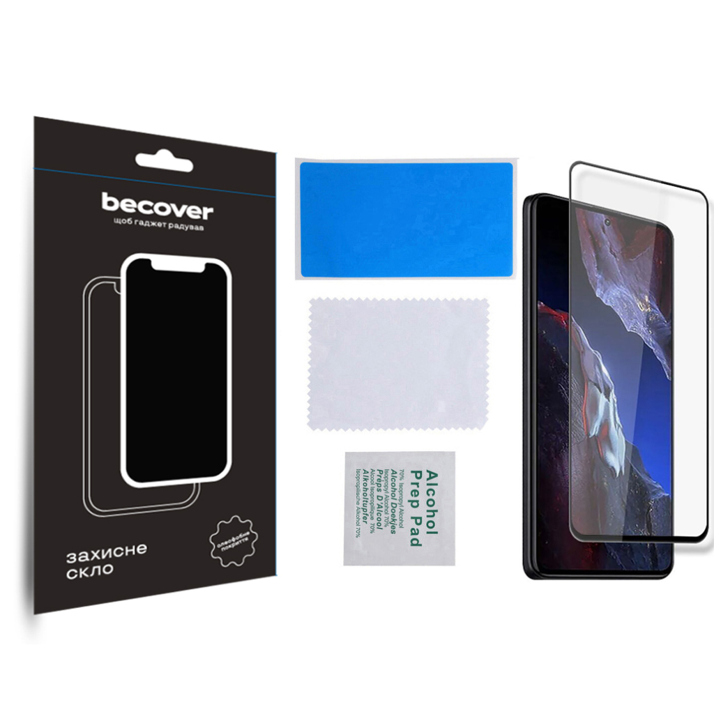 Скло захисне BeCover Poco F5 Pro Black (709744) - зображення 3