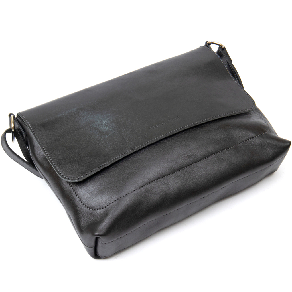 Сумка Grande Pelle Шкіряна чоловіча Чорна (11429) - изображение 2