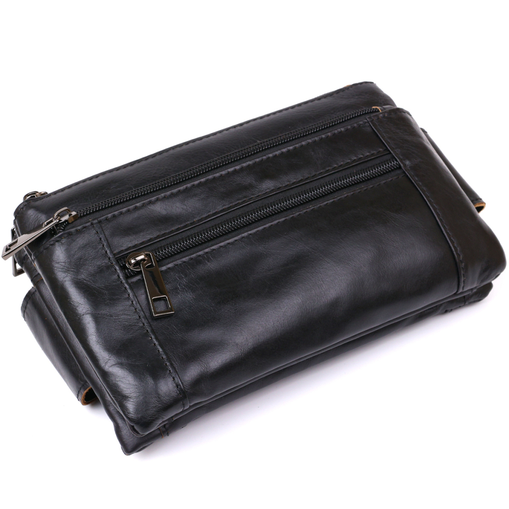 Сумка Vintage На пояс з натуральної шкіри Чорна (20474) - зображення 5