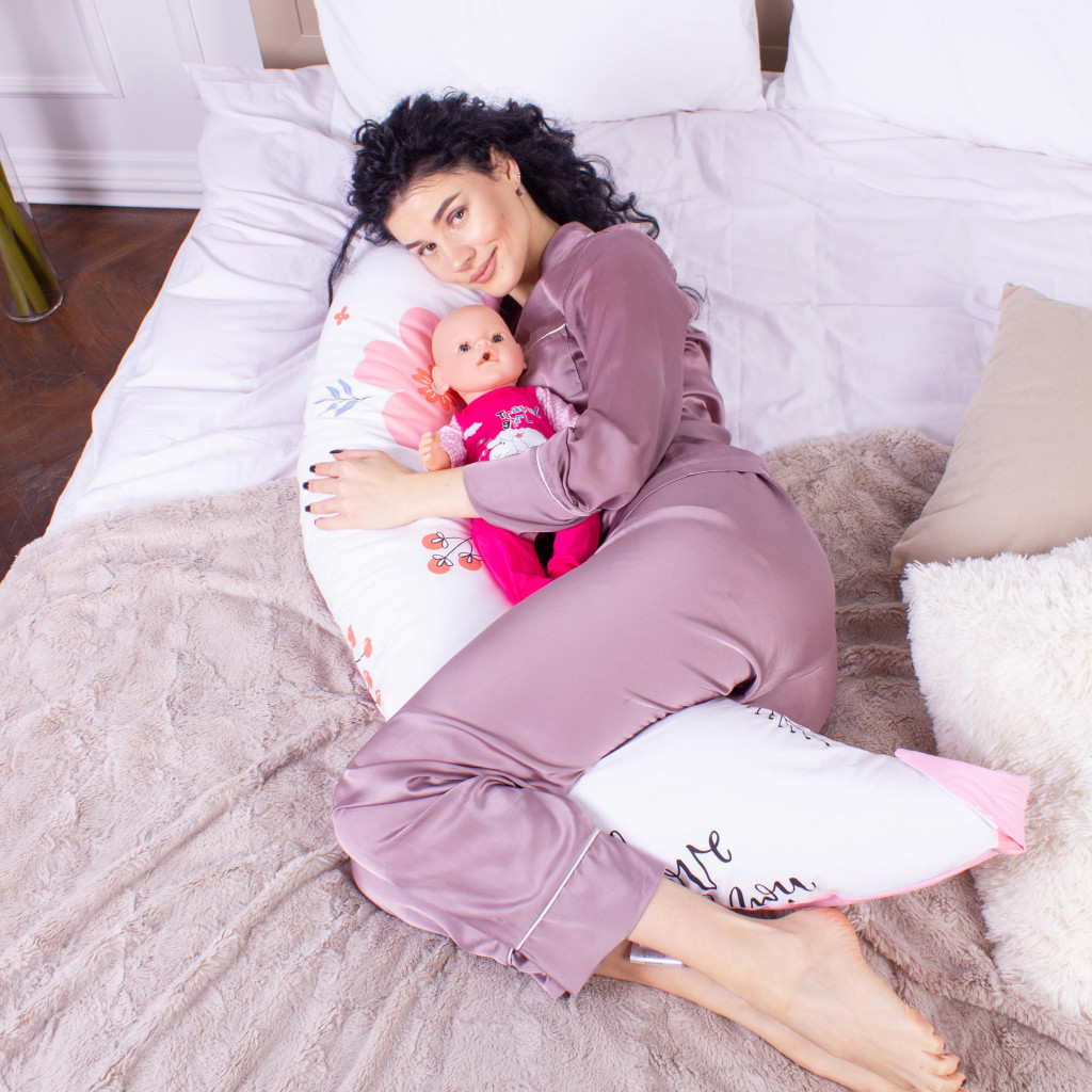 Подушка MirSon для вагітних та годування №8311 Print Line 20-0003 Abelie Бязь 30х170х20 см (2200006200369) - зображення 4