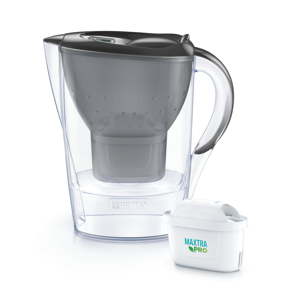 Фільтр-глечик Brita Marella Memo MXPro 2.4л (1.4л води) з фільтр-картриджем 3шт, графіт (1052796) - изображение 1