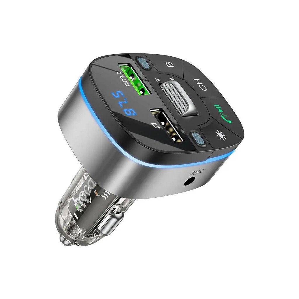 FM модулятор HOCO E71, Black/Silver, Box - зображення 1