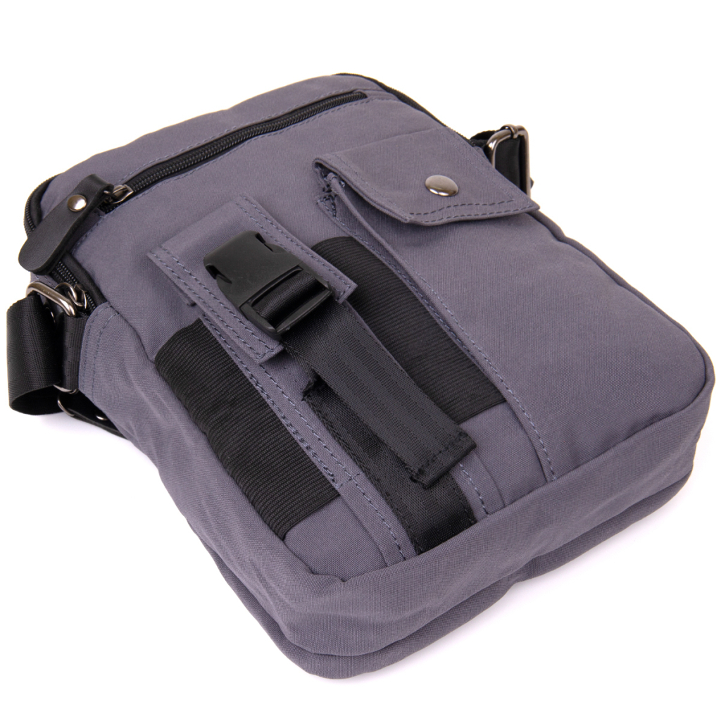 Сумка Vintage Текстильна чоловіча на два відділення Графітова (20659) - зображення 7