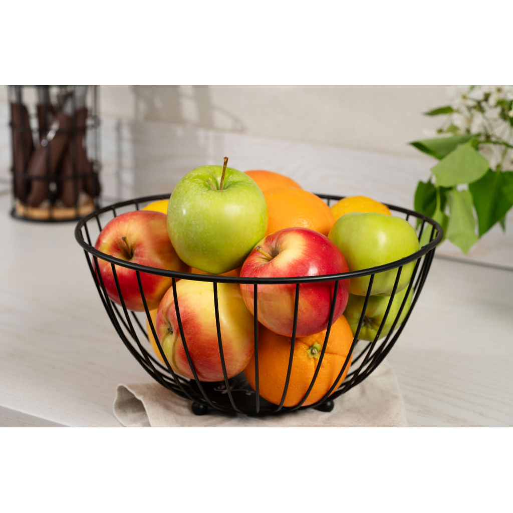 Фруктовниця Ardesto Midori 28х28х13см, метал, чорний (AR0903B) - зображення 5