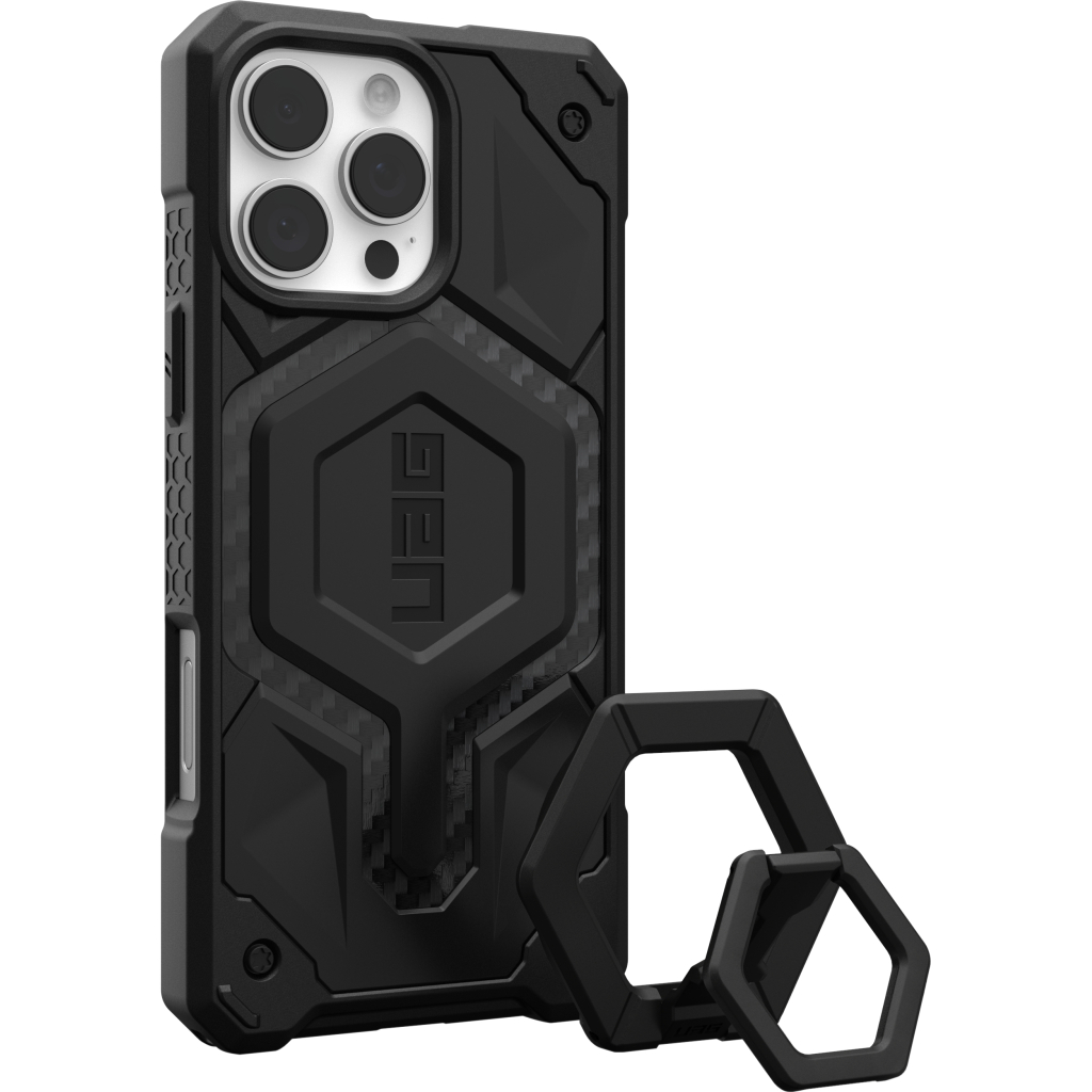 Чохол до мобільного телефона UAG iPhone 16 Pro Max, Monarch Pro Magsafe Carbon Fiber/Black Stand (1144571BV01) - зображення 2