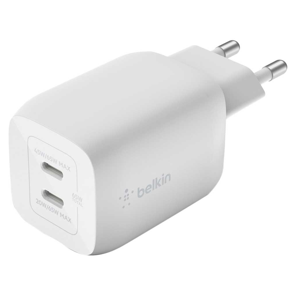 Зарядний пристрій Belkin 65W 2хUSB-С GAN PD PPS white (WCH013VFWH) - зображення 2
