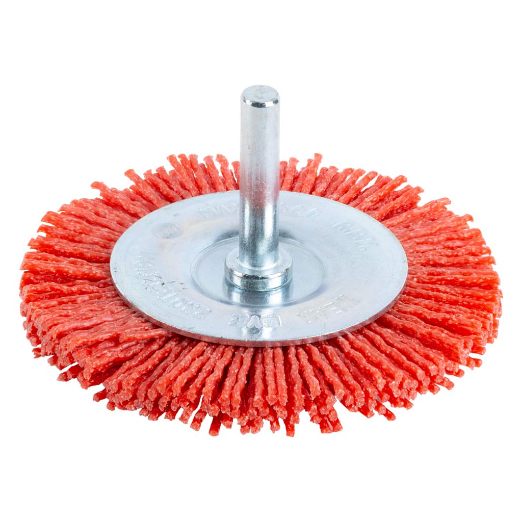 Щітка для електроінструменту Sigma дротяна дископодібна 75мм хвостовик 6мм нейлонова 9013271 (9013271) - зображення 1