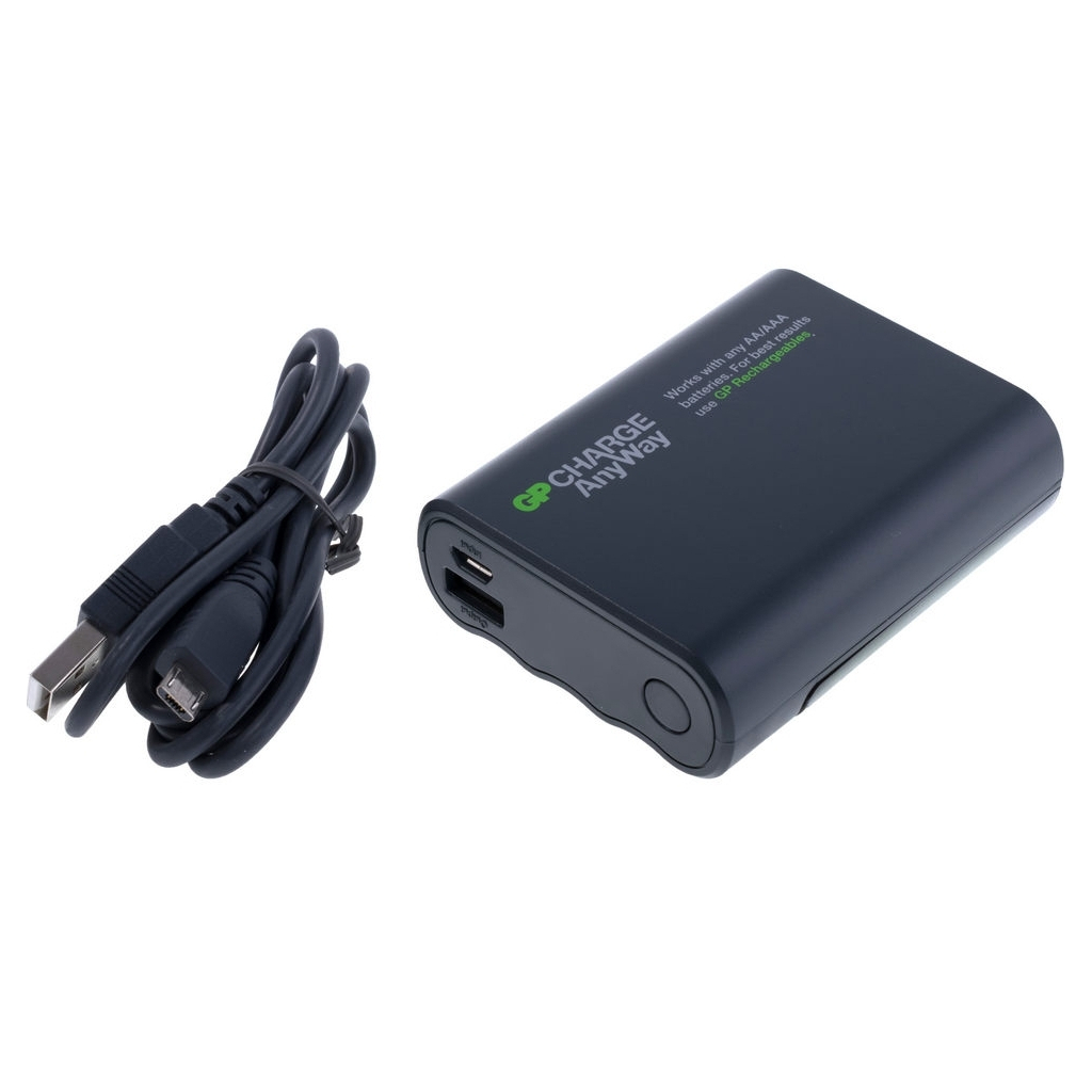 Зарядний пристрій для акумуляторів Gp GPX411 + AA 2700mAh*4 with function Power Bank, + USB cable (270AAHCE-2EAB4) - зображення 1