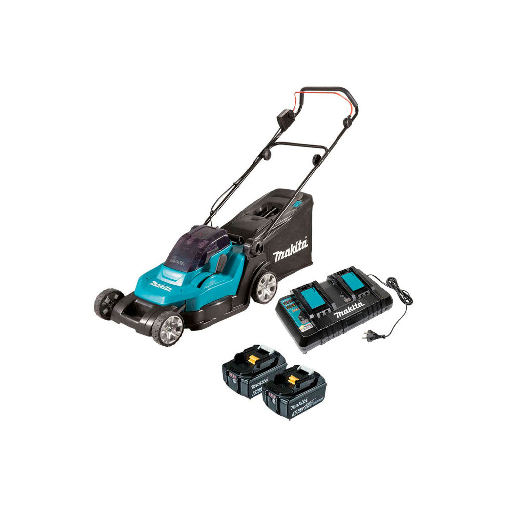 Газонокосарка Makita LXT, 18V+18V,,2x5Ah, DC18RD, 430мм (DLM432PT2) - зображення 1