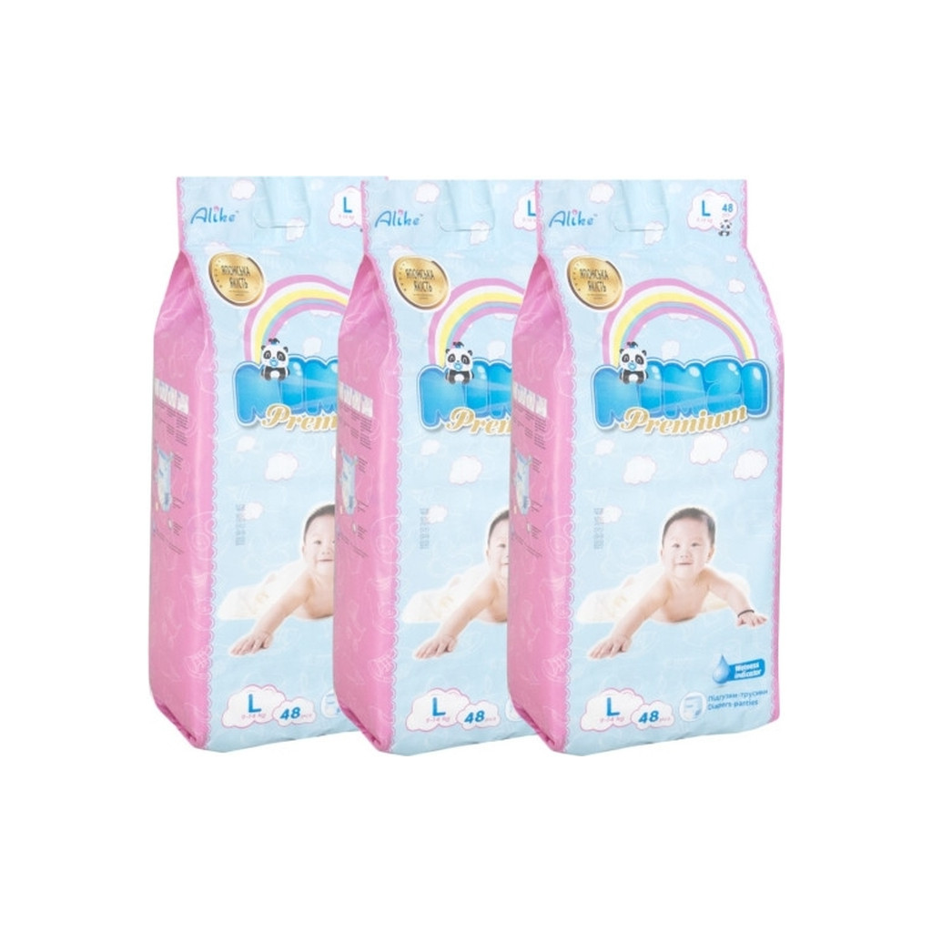 Підгузки Mimzi L 9-14 кг 48 шт. х 3 пачки (MPL3) (4820209800302) - зображення 1