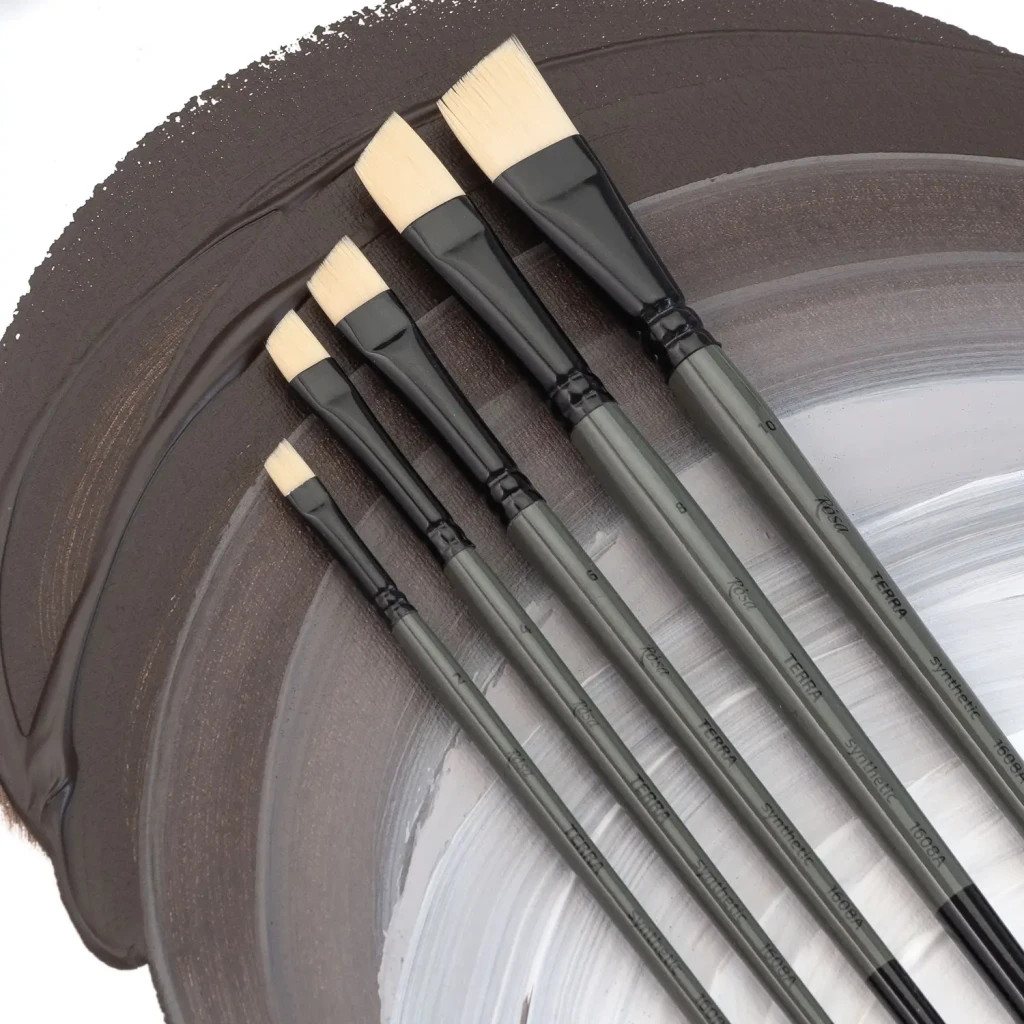 Пензлик для малювання Rosa Синтетика кутова, TERRA 1608A, №2 (4823098533856) - изображение 4