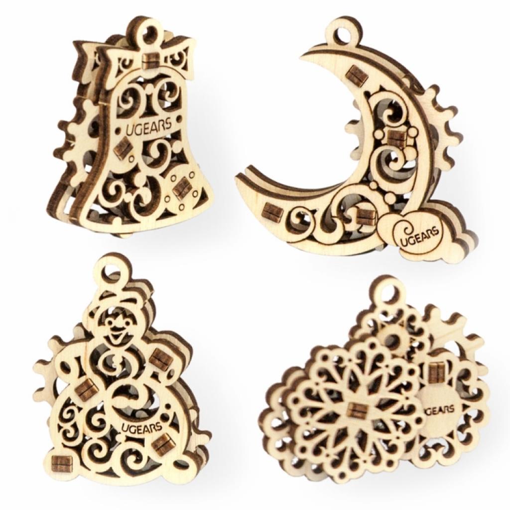 Збірна модель Ugears механічний Фіджет Різдвянчики (70042) - зображення 2