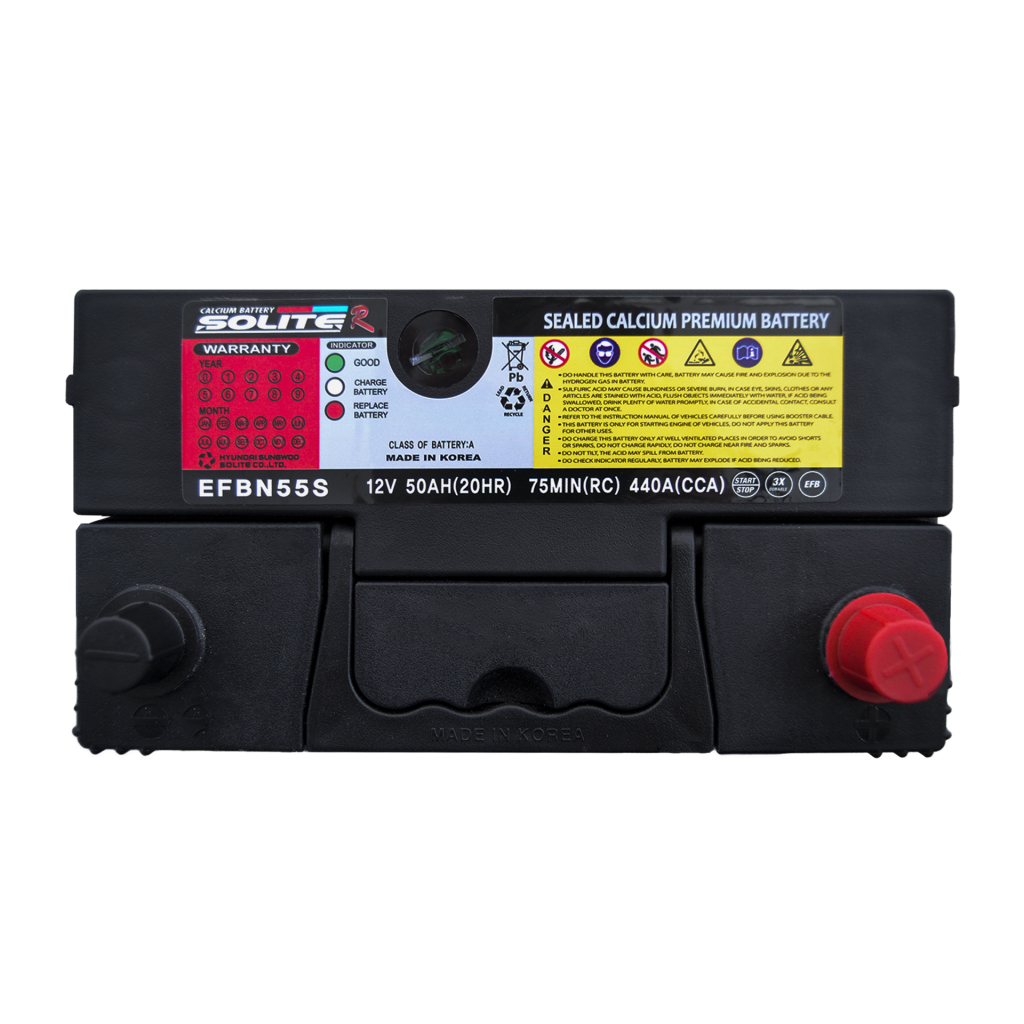Акумулятор автомобільний Solite R 50Ah без нижн. бурта (EFB N55S) - зображення 3