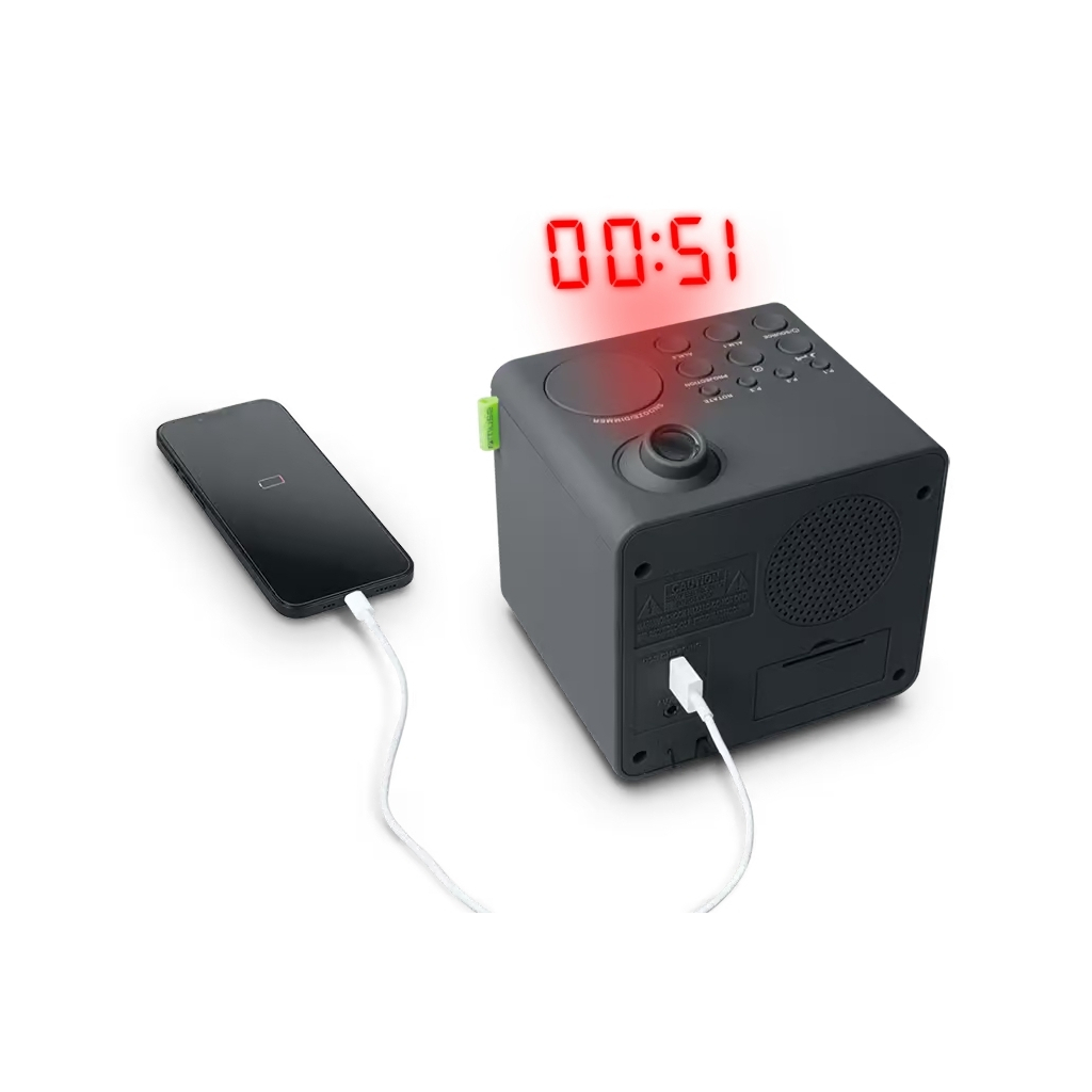 Настільний годинник Muse Радіо-годинник з USB та проекцією (M-189 P) - зображення 3