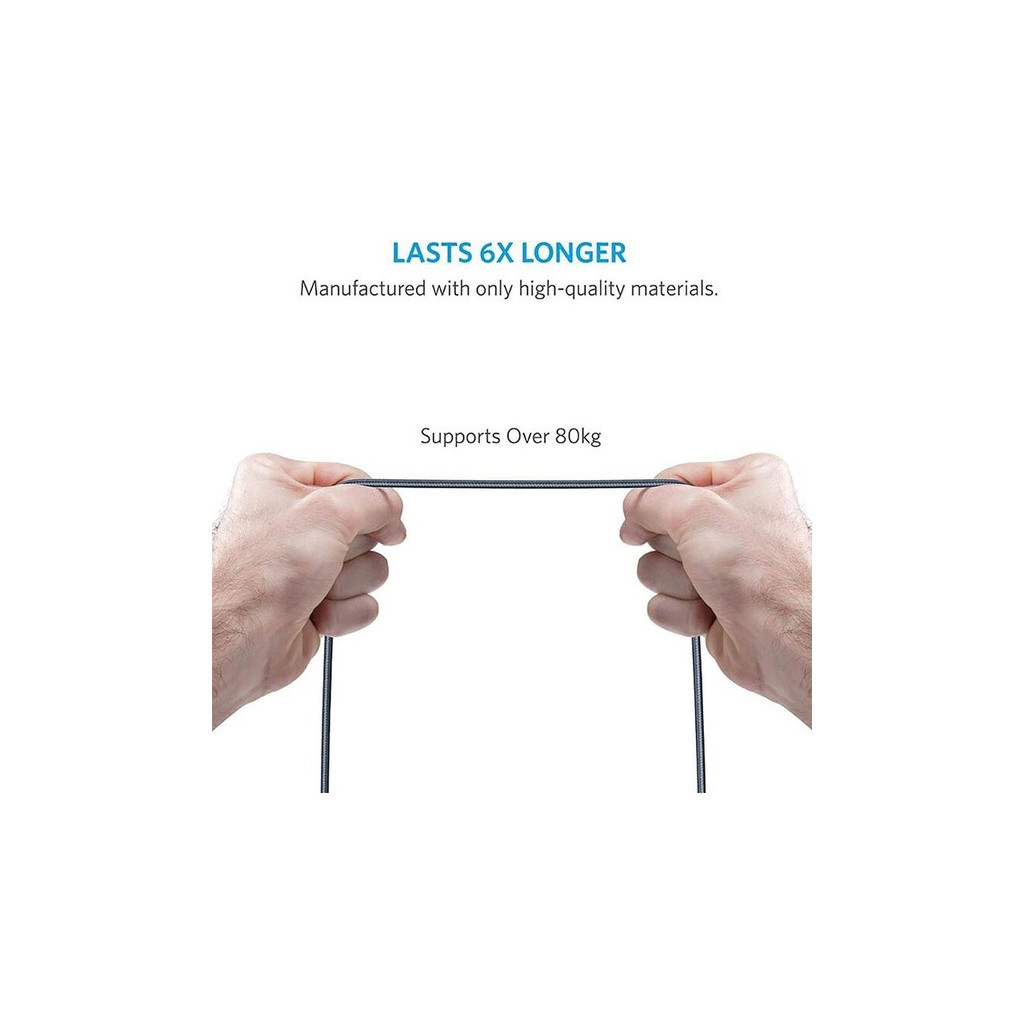 Дата кабель USB 2.0 AM to Lightning 1.8m Powerline Select+ Black Anker (A8013H11) - зображення 3