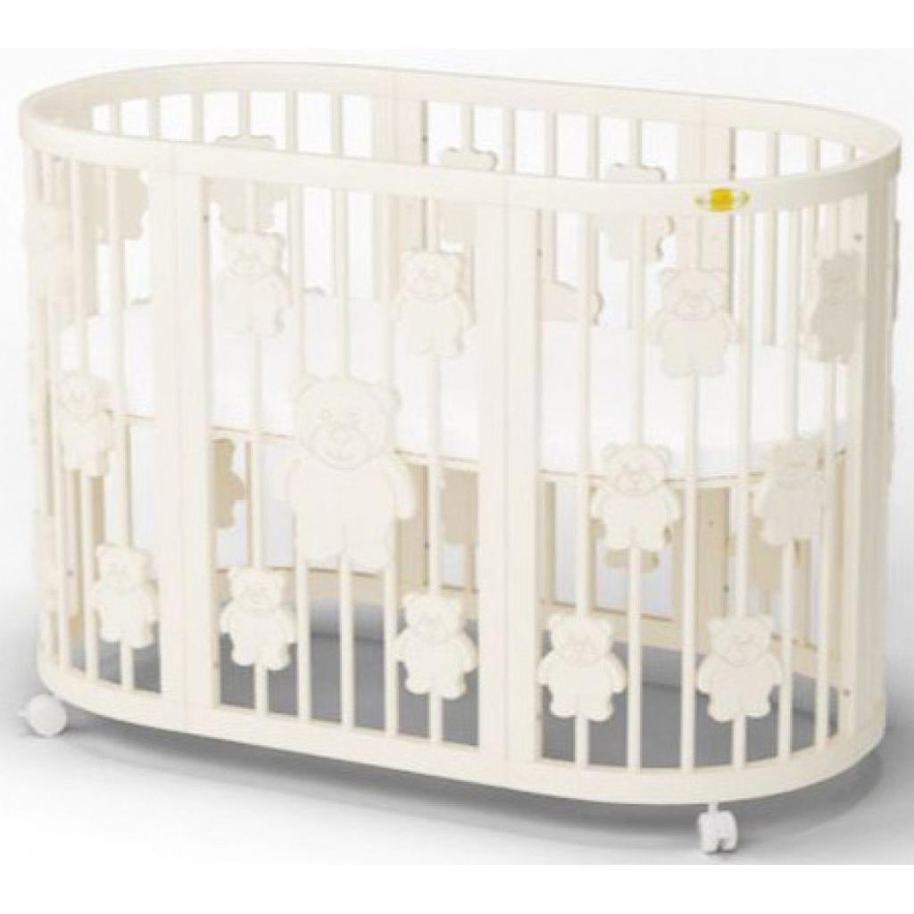 Ліжечко Ingvart SMART BED OVAL з ведмедиками молочний (2369001) - зображення 1