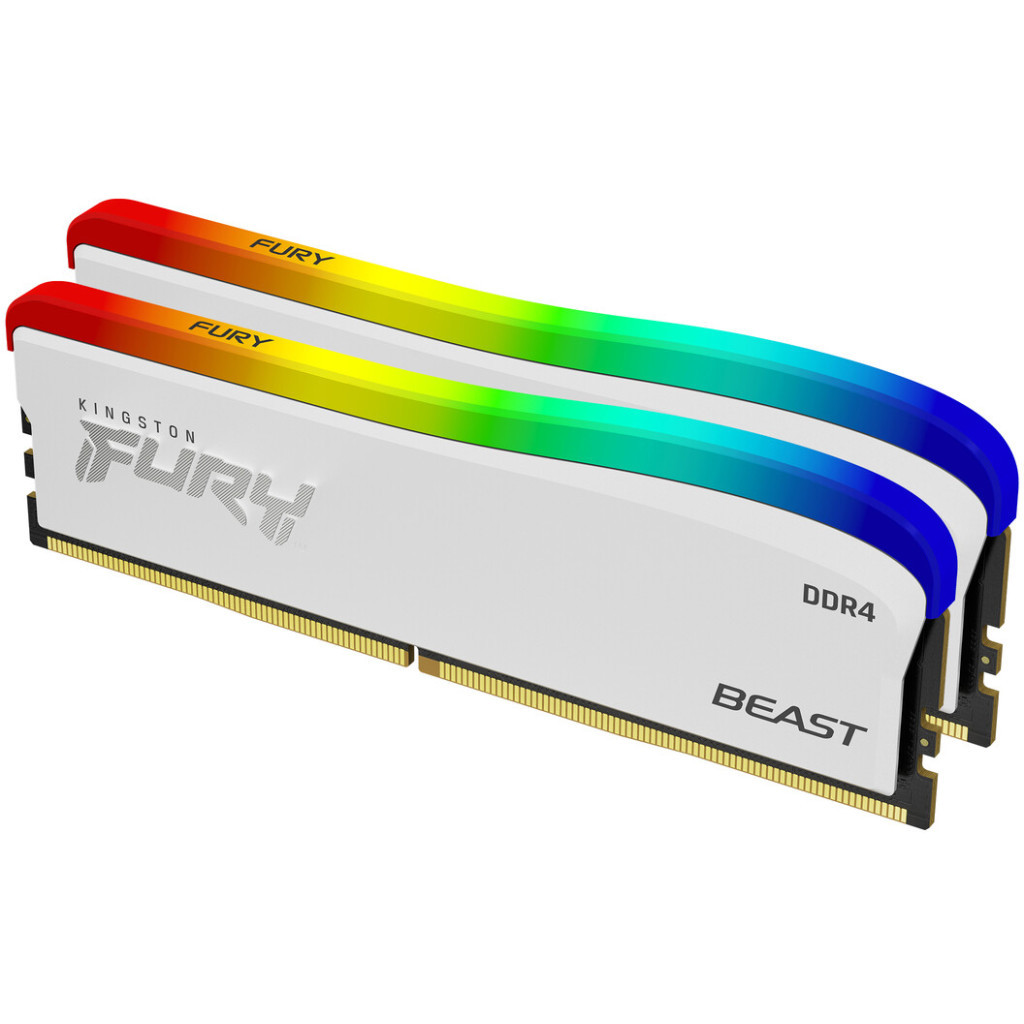 Модуль пам'яті для комп'ютера DDR4 32GB (2x16GB) 3600 MHz Beast White RGB SE Kingston Fury (ex.HyperX) (KF436C18BWAK2/32) - зображення 2