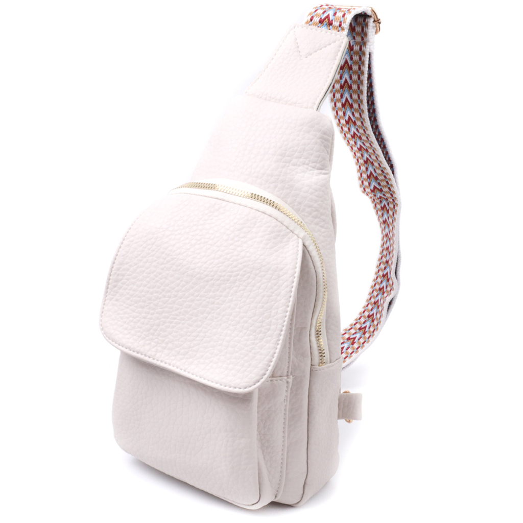 Сумка Vintage Жіноча з однією лямкою через плече з крупнозернистої екошкіри Молочна (22761) - зображення 1