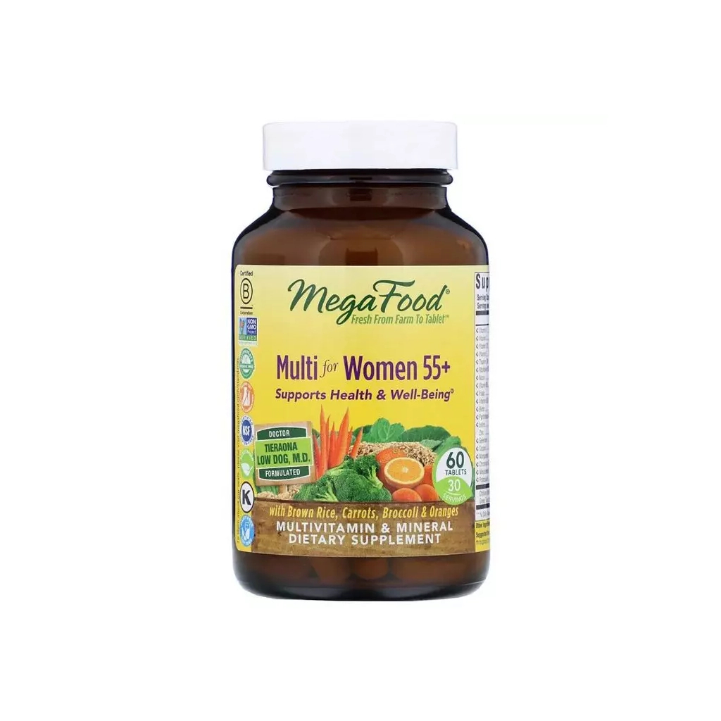 Мультивітамін MegaFood Мультивітаміни для жінок 55+, Multi for Women 55+, 60 таблет (MGF-10271) - зображення 1