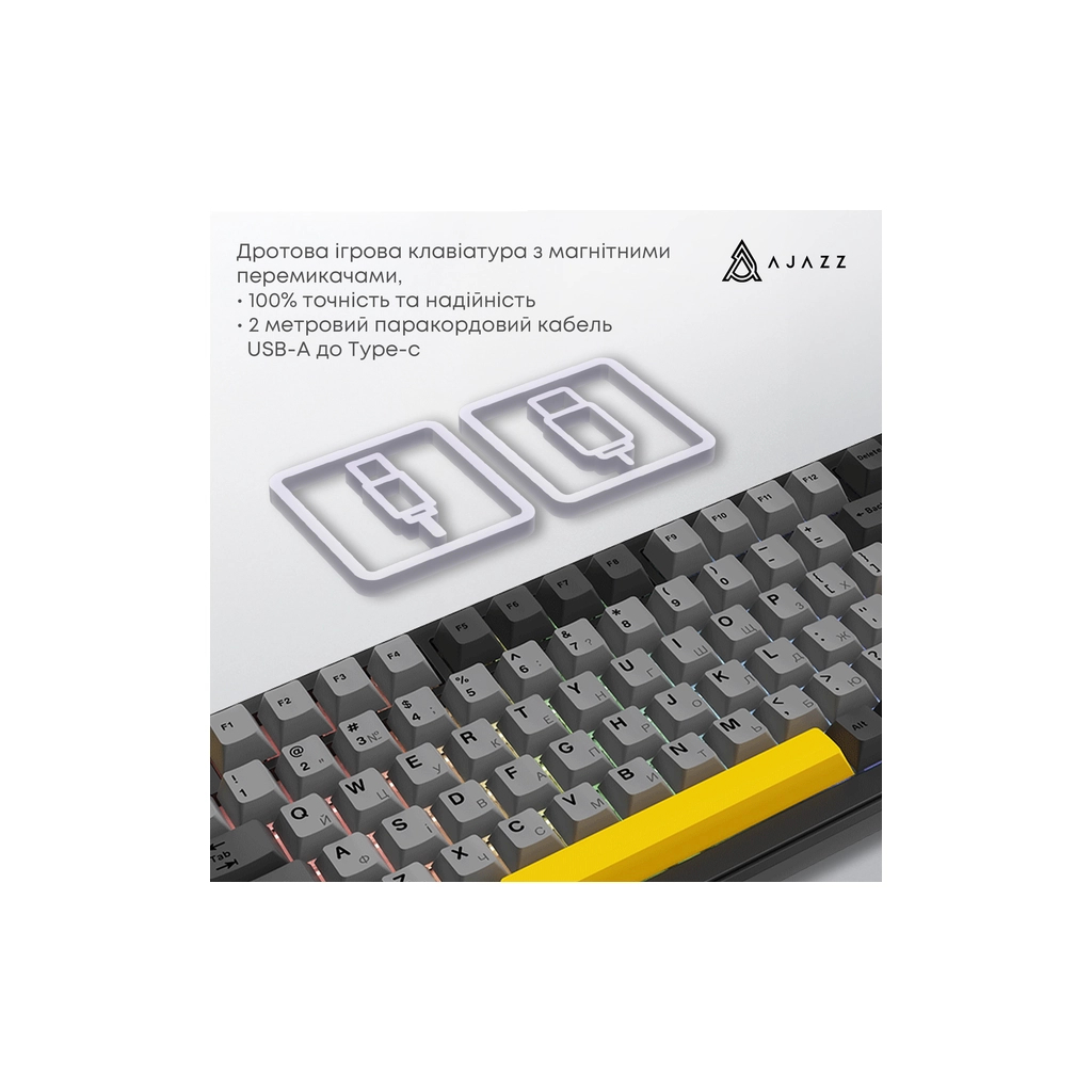 Клавіатура Ajazz AK820 MAX Magnetic Switch RGB USB Black (AK820MAX-WM-BGY) - зображення 5