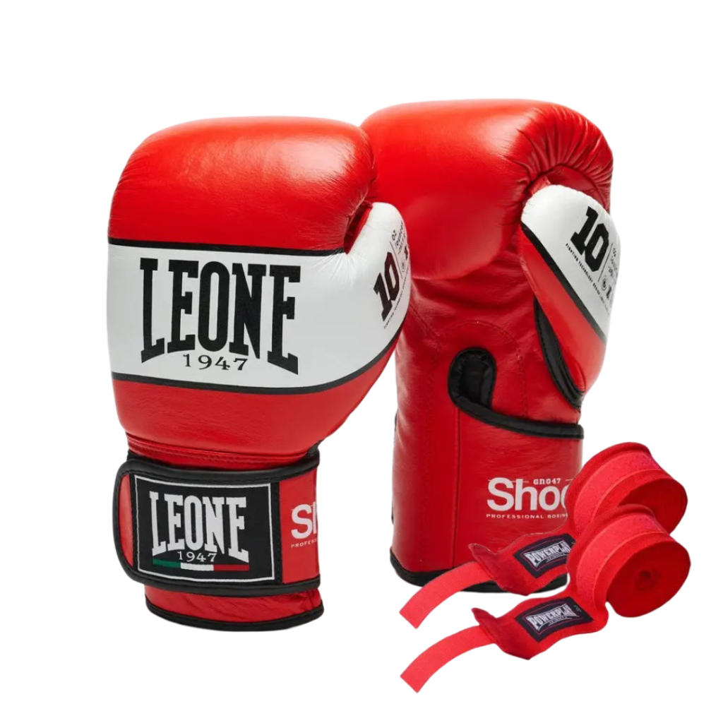 Боксерські рукавички Leone GN047 Shock Red 12 унцій (GN047_Red_12oz) - зображення 1