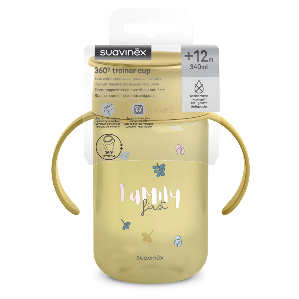 Поїльник-непроливайка Suavinex Bear Family 340 мл, +12 міс. жовта (402648) - зображення 3