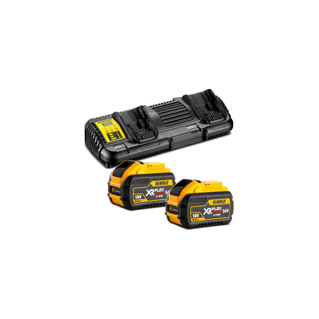 Набір акумулятор + зарядний пристрій DeWALT ЗП 10.8,/4.4/18/54V, 4А, 2x9Ah(18V)/3Ah(54V) (DCB132X2) - зображення 2