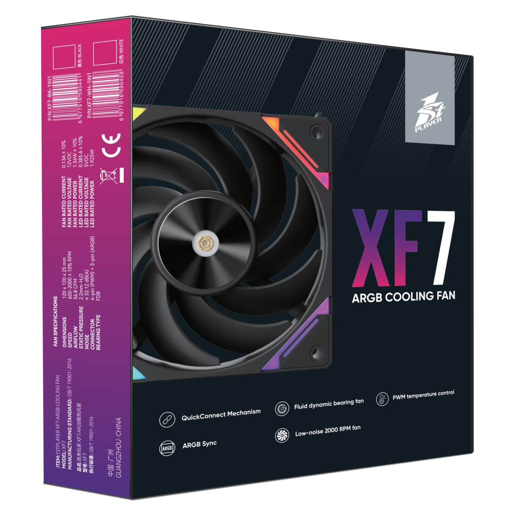 Кулер до корпусу 1stPlayer XF7 Black (XF7-BK-1IN1) - зображення 12