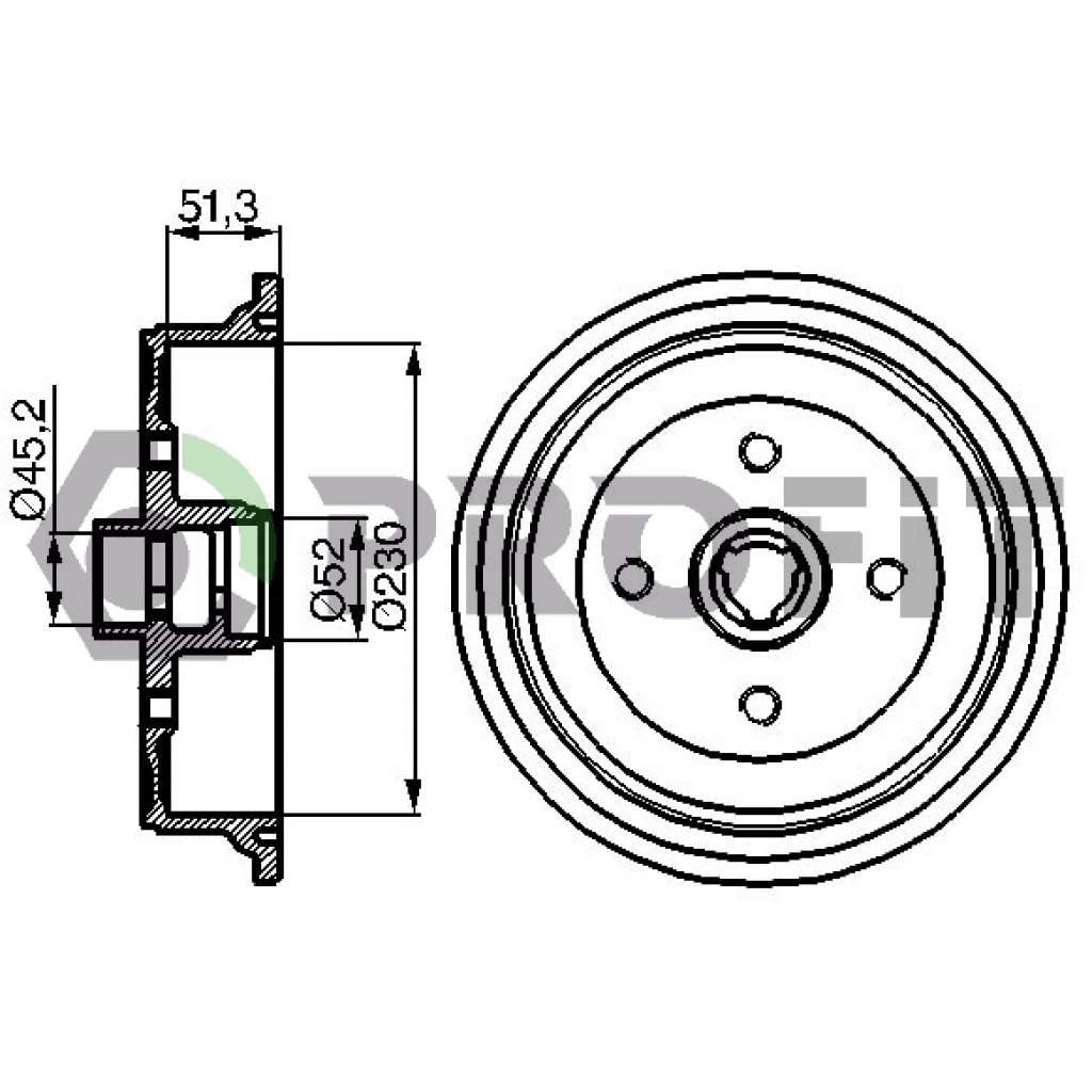 Гальмівний барабан Profit 5020-0002 - зображення 1