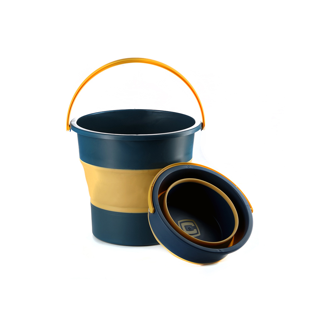 Відро складне СИЛА силіконове 4,6 л orange-black (961001) - зображення 1