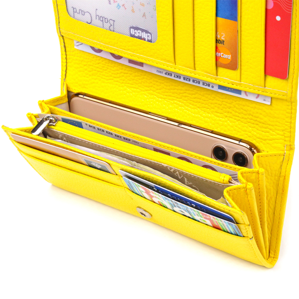Гаманець Canpellini З натуральної шкіри флотар Лимонний (21612) - зображення 6
