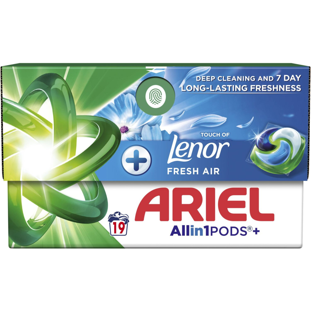 Капсули для прання Ariel Pods+ All-in-1 Touch of Lenor Дотик свіжого повітря Lenor 19 шт. (8700216765954) - изображение 2