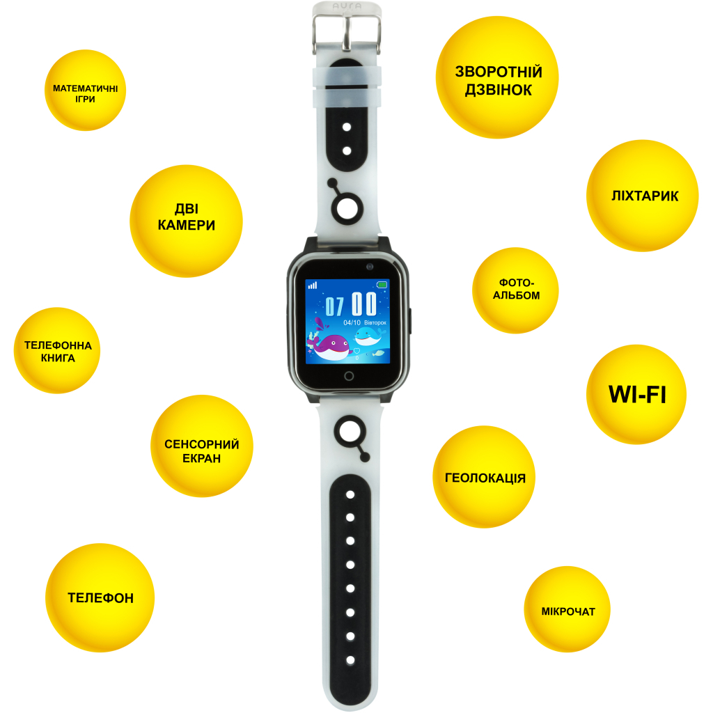 Смарт-годинник AURA A1 WIFI Black (KWAA1WFB) - зображення 4